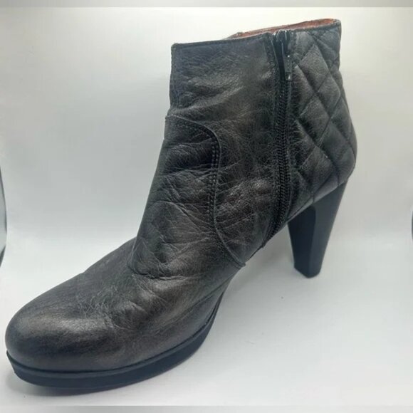 Hispanitas, size 39/8.5, grey ankle boots, leather, 3 inch heel, made in Spain - Picture 7 of 7